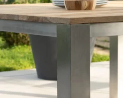 Hot Table de jardin carrée 160 cm en teck