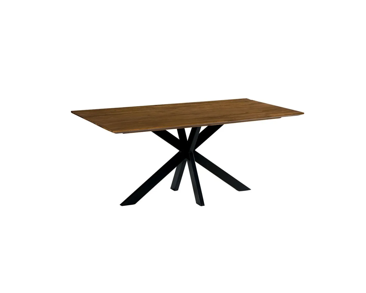 Outlet Table de repas avec pieds mikado et plateau en teck 180 cm "Copley" Table À Manger Rectangulaire