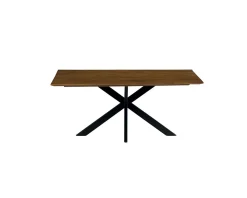 Outlet Table de repas avec pieds mikado et plateau en teck 180 cm
