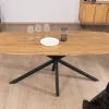 Hot Table de repas bateau en teck recyclé et pieds mikado "Bahia" 200 cm Table À Manger Rectangulaire