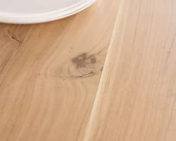 Discount Table de repas carrée 120 cm en acacia et pieds croix métal 