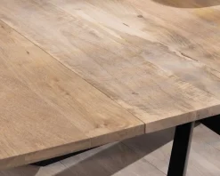 Hot Table de repas carrée extensible style industriel manguier et métal