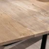 Table de repas carrée 120x120cm style industriel manguier et métal "Haden" avec extensions Table À Manger Carrée
