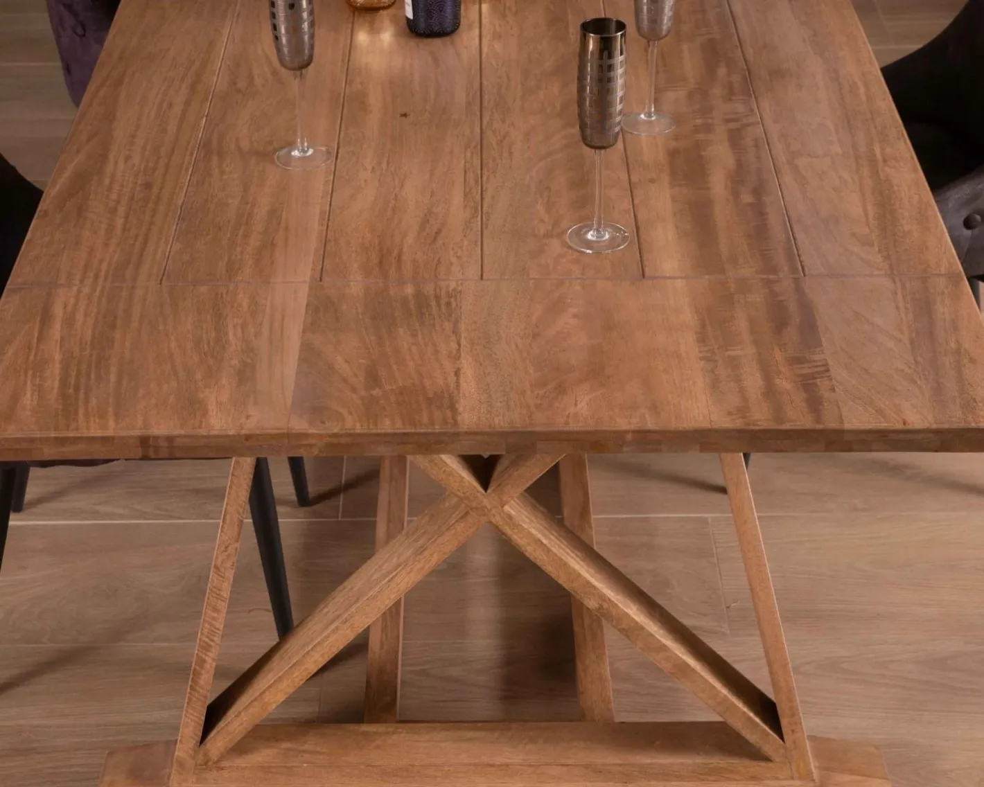 Best Table de repas 240cm "Asia" bois massif et plateau rectangulaire Table À Manger Rectangulaire