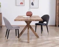 New Table de repas 180 cm plateau naturel et pieds croix "Enoa" 100% palissandre Table À Manger Rectangulaire