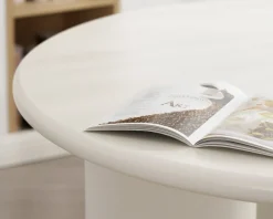 Outlet Table de repas contemporaine ronde 120 cm coloris crème