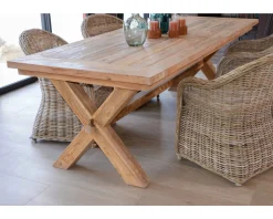 Online Table de repas en bois de teck recyclé 6/8 personnes "Balangan Beach" 200 cm Table À Manger Rectangulaire
