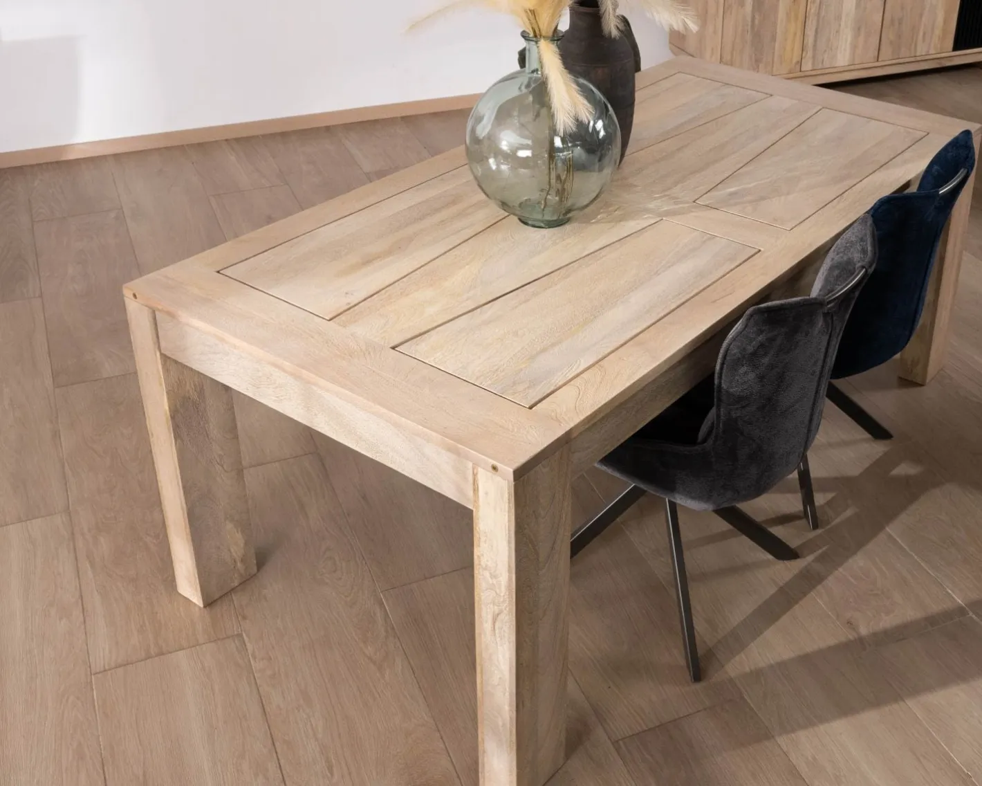 Hot Table de repas extensible 160 à 250 cm en manguier "Jappy" Table À Manger Rectangulaire