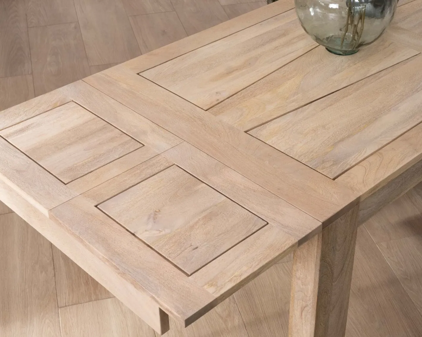 Hot Table de repas extensible 160 à 250 cm en manguier "Jappy" Table À Manger Rectangulaire