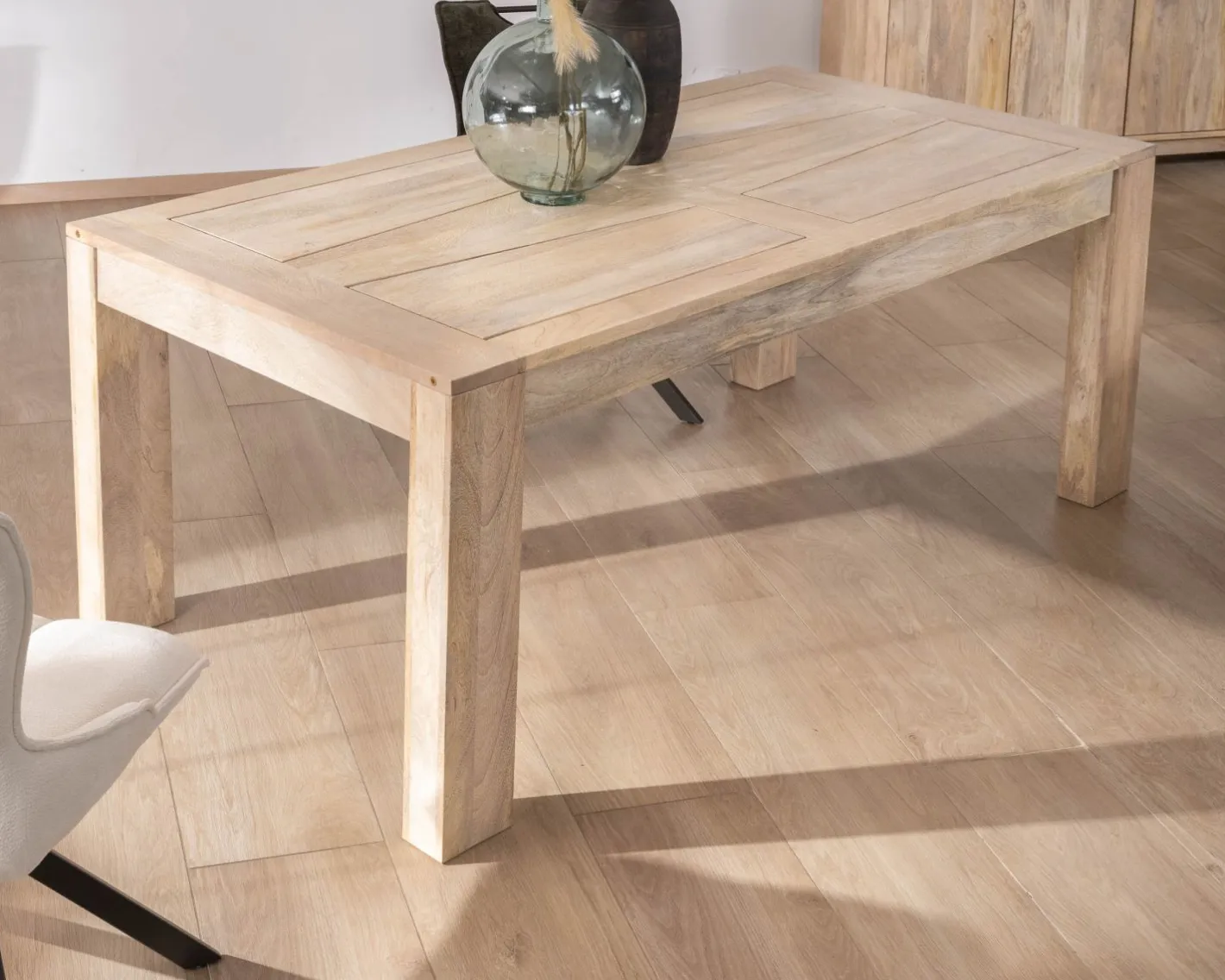 Sale Table de repas extensible 200 à 290 cm en manguier "Jappy" Table À Manger Rectangulaire