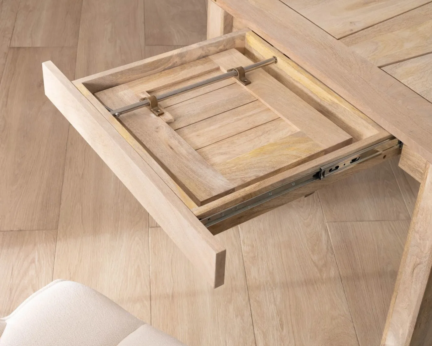 Sale Table de repas extensible 200 à 290 cm en manguier "Jappy" Table À Manger Rectangulaire