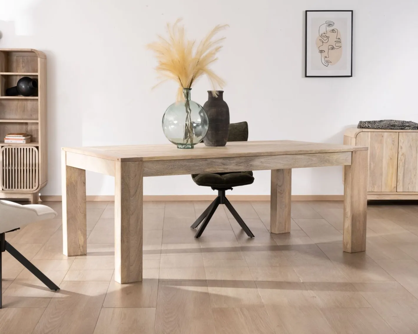 Sale Table de repas extensible 200 à 290 cm en manguier "Jappy" Table À Manger Rectangulaire