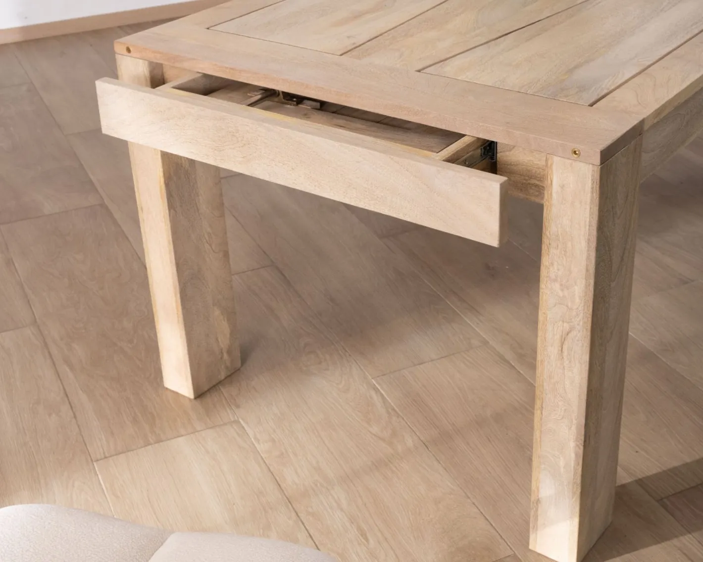 Sale Table de repas extensible 200 à 290 cm en manguier "Jappy" Table À Manger Rectangulaire