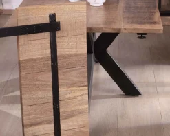 Discount Table de repas extensible 180-260cm pied étoile bois métal "Caractère" Table À Manger Rectangulaire