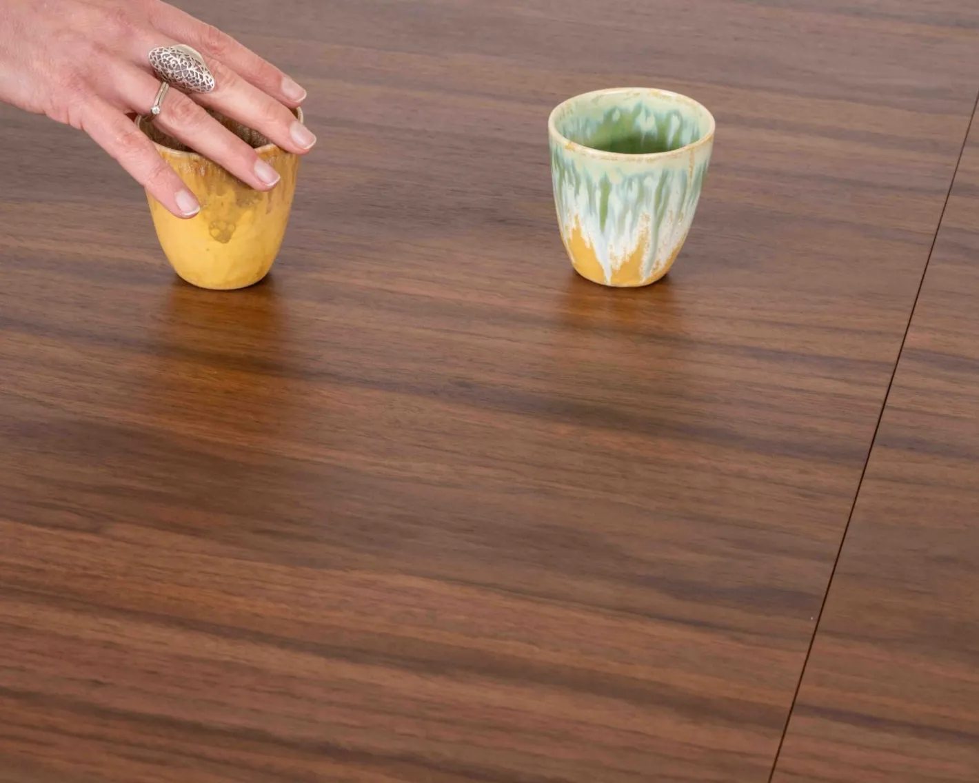 Online Table de repas extensible 160–200 cm teinte noyer "Oria" forme ovale Table À Manger Ronde Ou Ovale