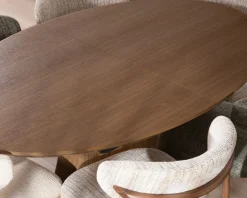 Online Table de repas extensible 160–200 cm teinte noyer "Oria" forme ovale Table À Manger Ronde Ou Ovale