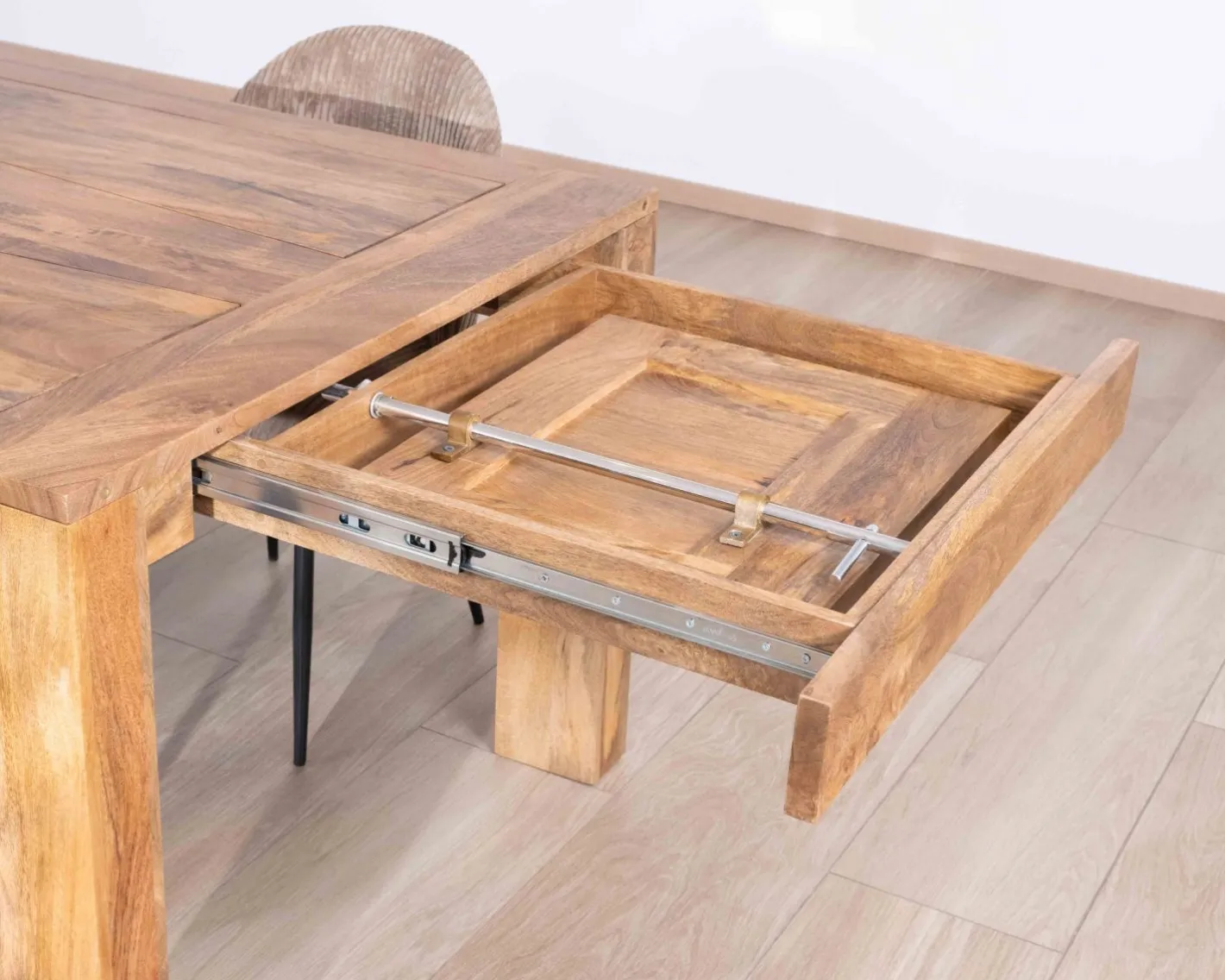 Best Table de repas extensible en manguier foncé "Jappy" 160 à 250 cm Table À Manger Rectangulaire