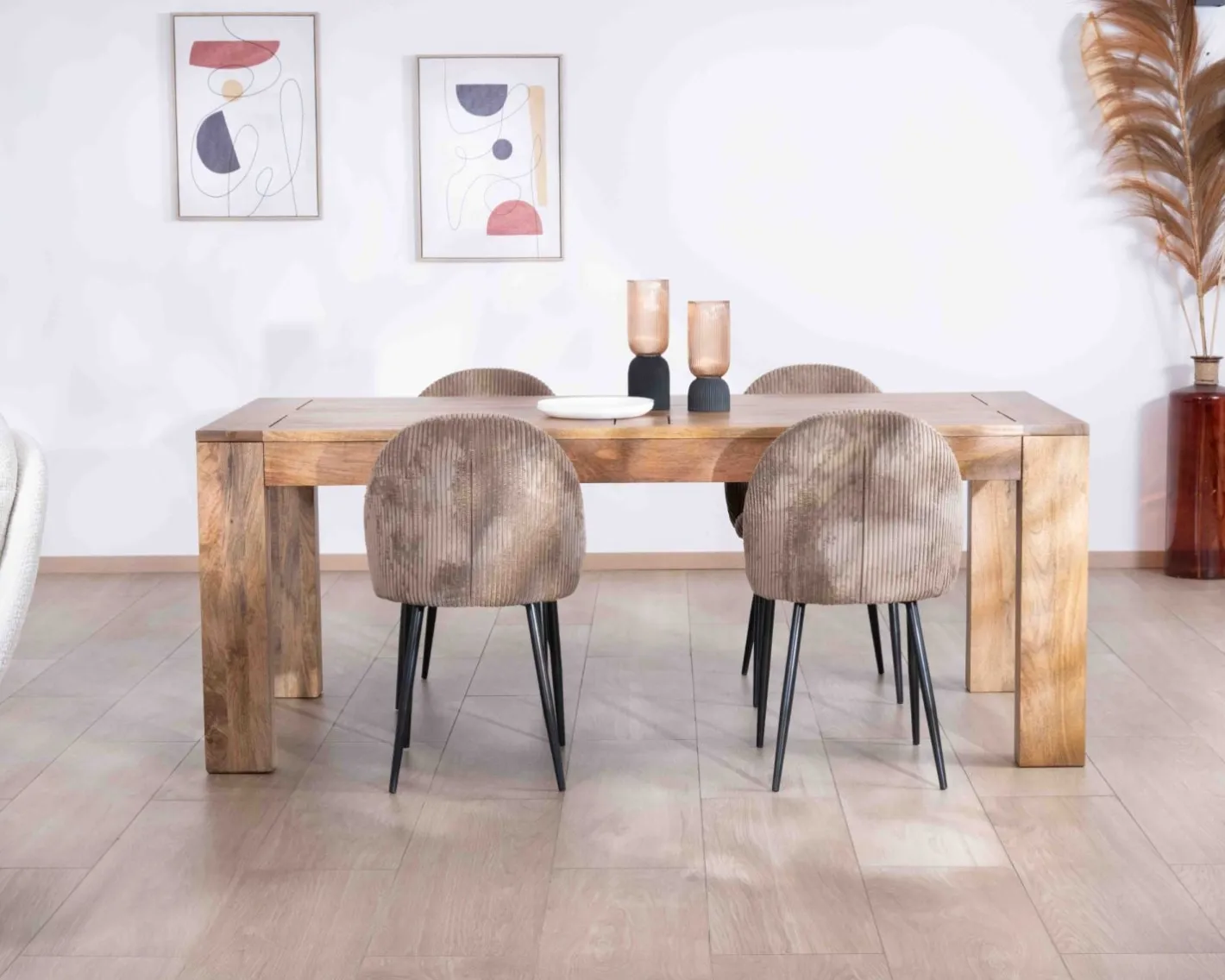Best Table de repas extensible en manguier foncé "Jappy" 160 à 250 cm Table À Manger Rectangulaire