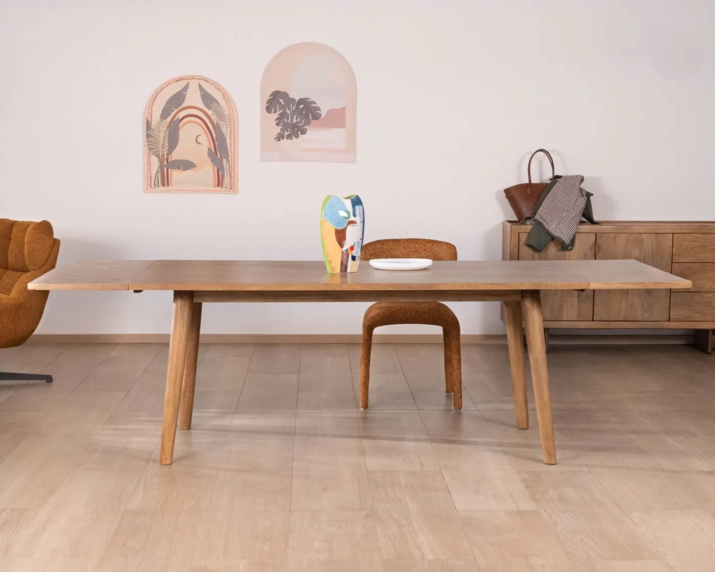 Online Table de repas extensible esprit rétro 180 cm en manguier massif naturel "Odely" Table À Manger Rectangulaire