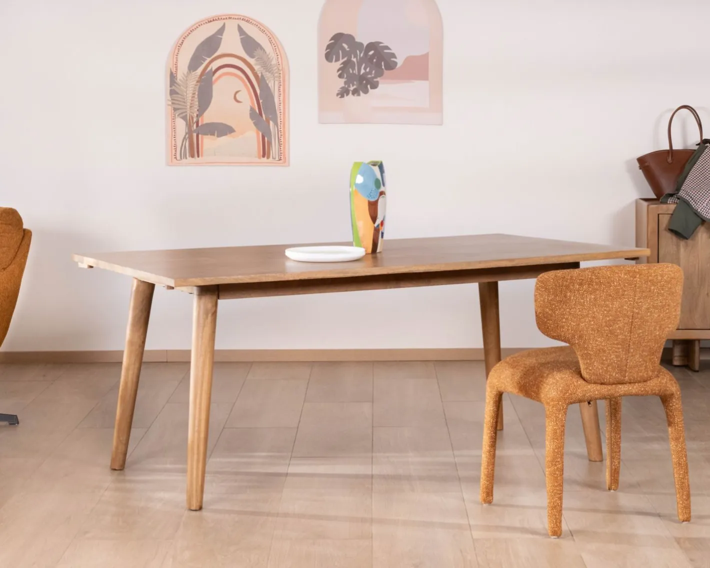 Online Table de repas extensible esprit rétro 180 cm en manguier massif naturel "Odely" Table À Manger Rectangulaire