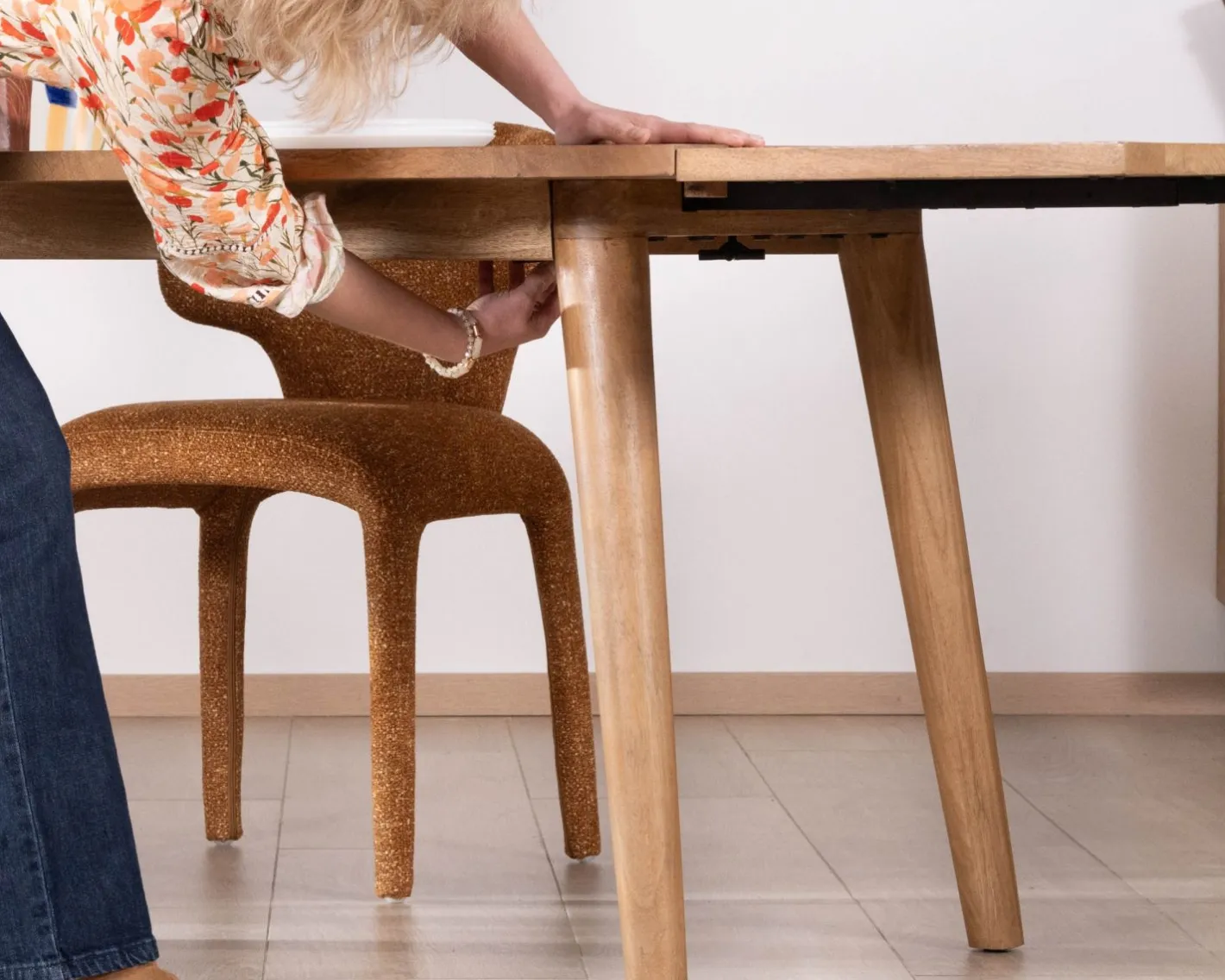 Online Table de repas extensible esprit rétro 180 cm en manguier massif naturel "Odely" Table À Manger Rectangulaire
