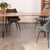 Sale Table de repas épurée et design en acacia et pieds métal "Wendy" 180 cm Table À Manger Rectangulaire