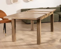 New Table de repas rectangulaire extensible en manguier 160-200cm "Baz" Table À Manger Rectangulaire