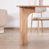 New Table de repas rectangulaire 180 cm design scandinave "Alba" en acacia massif blanchi Table À Manger Rectangulaire