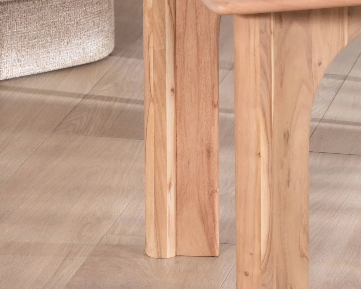 New Table de repas rectangulaire 180 cm design scandinave "Alba" en acacia massif blanchi Table À Manger Rectangulaire