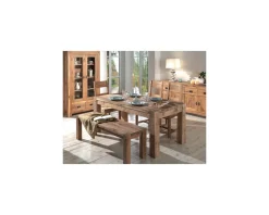 Clearance Table de repas rectangulaire en chêne massif 180cm "Lodge Casita" Table À Manger Rectangulaire