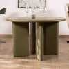 Hot Table de repas ronde coloris vert sauge "Odyna" 120 cm piètement sculptural Table À Manger Ronde Ou Ovale