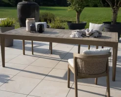 Outlet Table de repas spécial outdoor 240cm en teck finition sablée et grisée