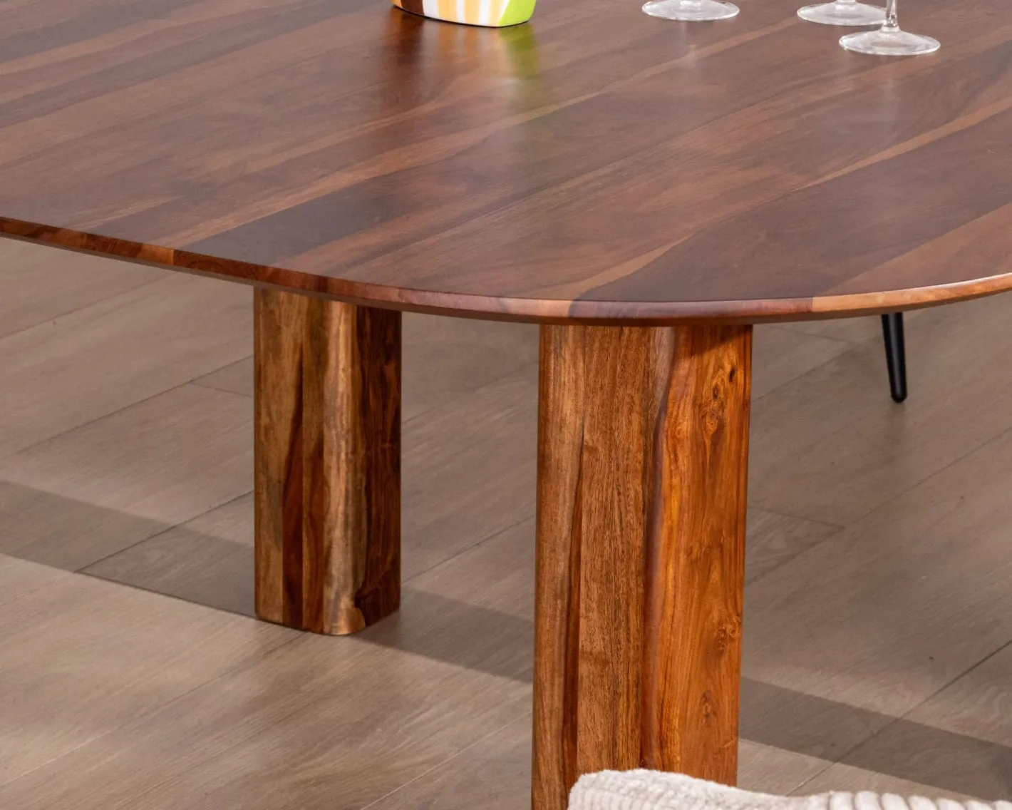 Outlet Table de salle à manger carrée en palissandre "Rosewood" 150 cm design rétro Table À Manger Carrée
