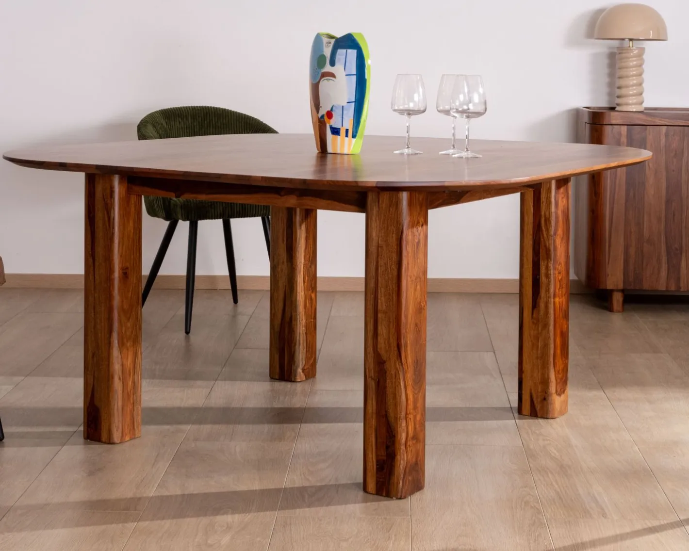 Outlet Table de salle à manger carrée en palissandre "Rosewood" 150 cm design rétro Table À Manger Carrée