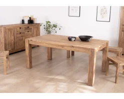 Outlet Table de salle à manger extensible en palissandre "Kalanohé" 160 cm Table À Manger Rectangulaire