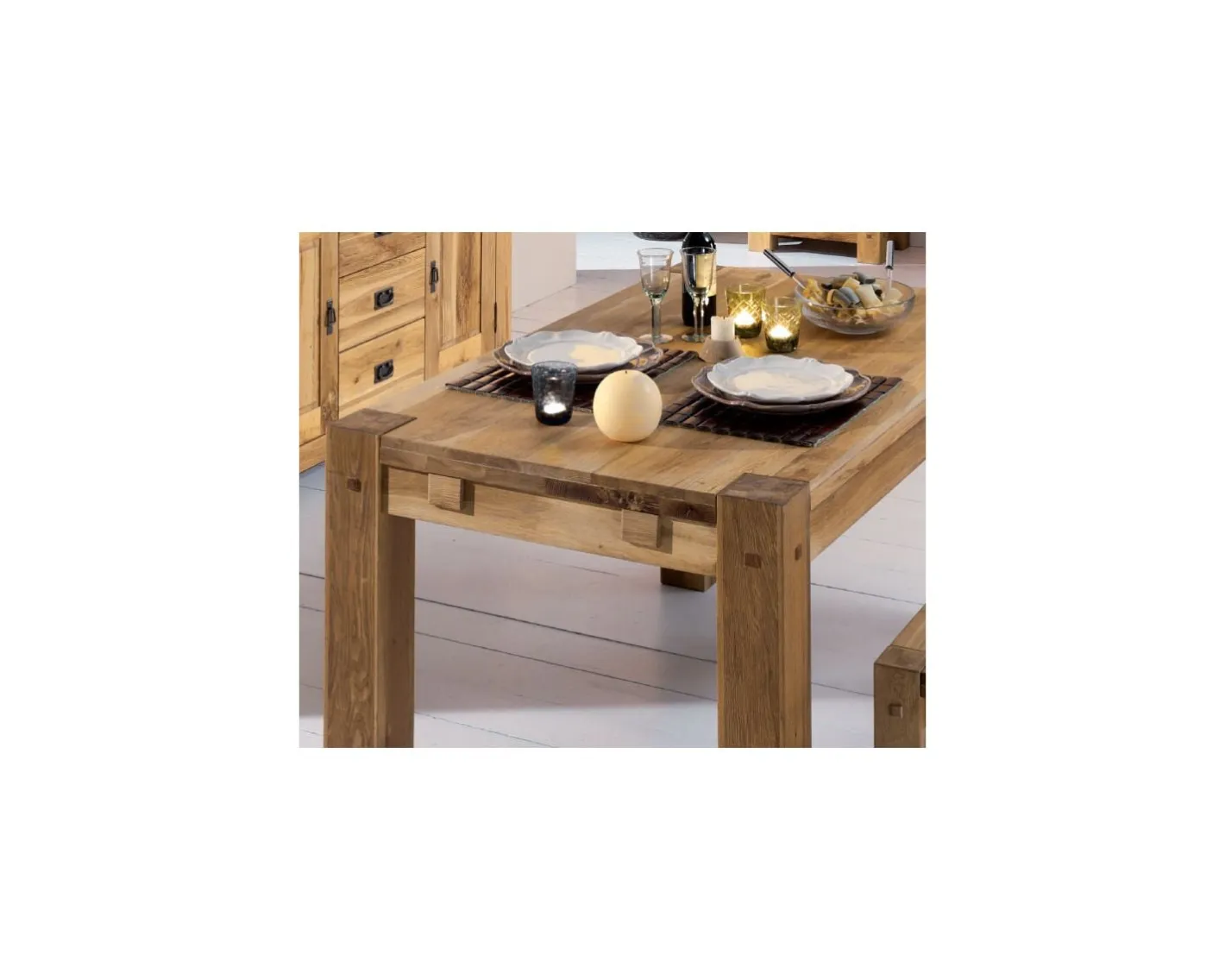 Clearance Table de salle à manger "Lodge Casita" 150cm en chêne massif huilé Table À Manger Rectangulaire