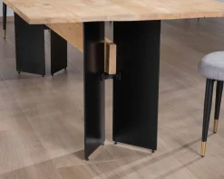 Discount Table de salle à manger manguier massif 240cm piètement design bois et métal noir 