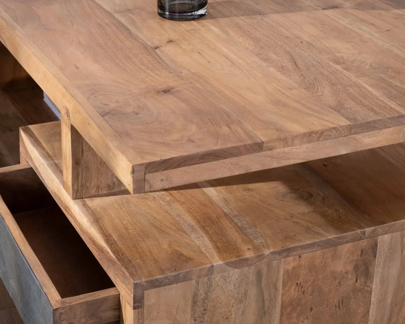 Online Table de salon contemporaine rectangulaire 120x70cm en acacia massif "Paguera" Table Basse Rectangulaire