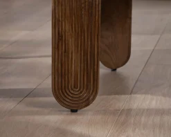 Table de salon ovale en manguier pieds cannelés
