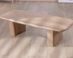 Outlet Table de salon rectangle en manguier design épuré "Orobie" Table Basse Rectangulaire