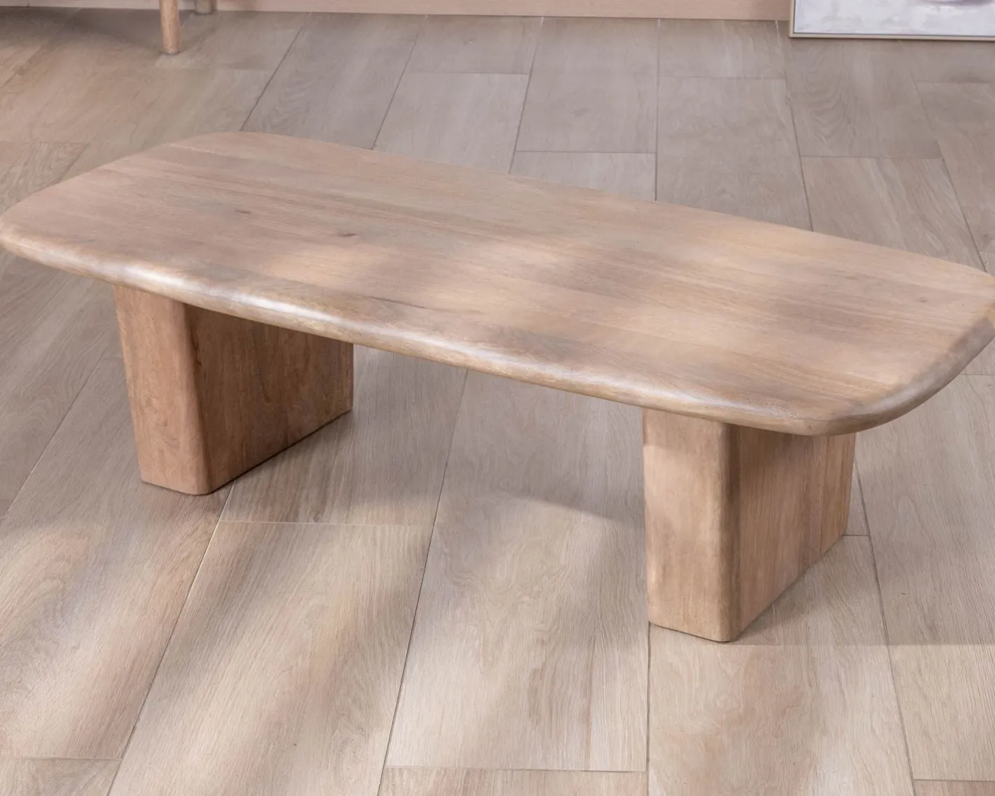 Outlet Table de salon rectangle en manguier design épuré "Orobie" Table Basse Rectangulaire