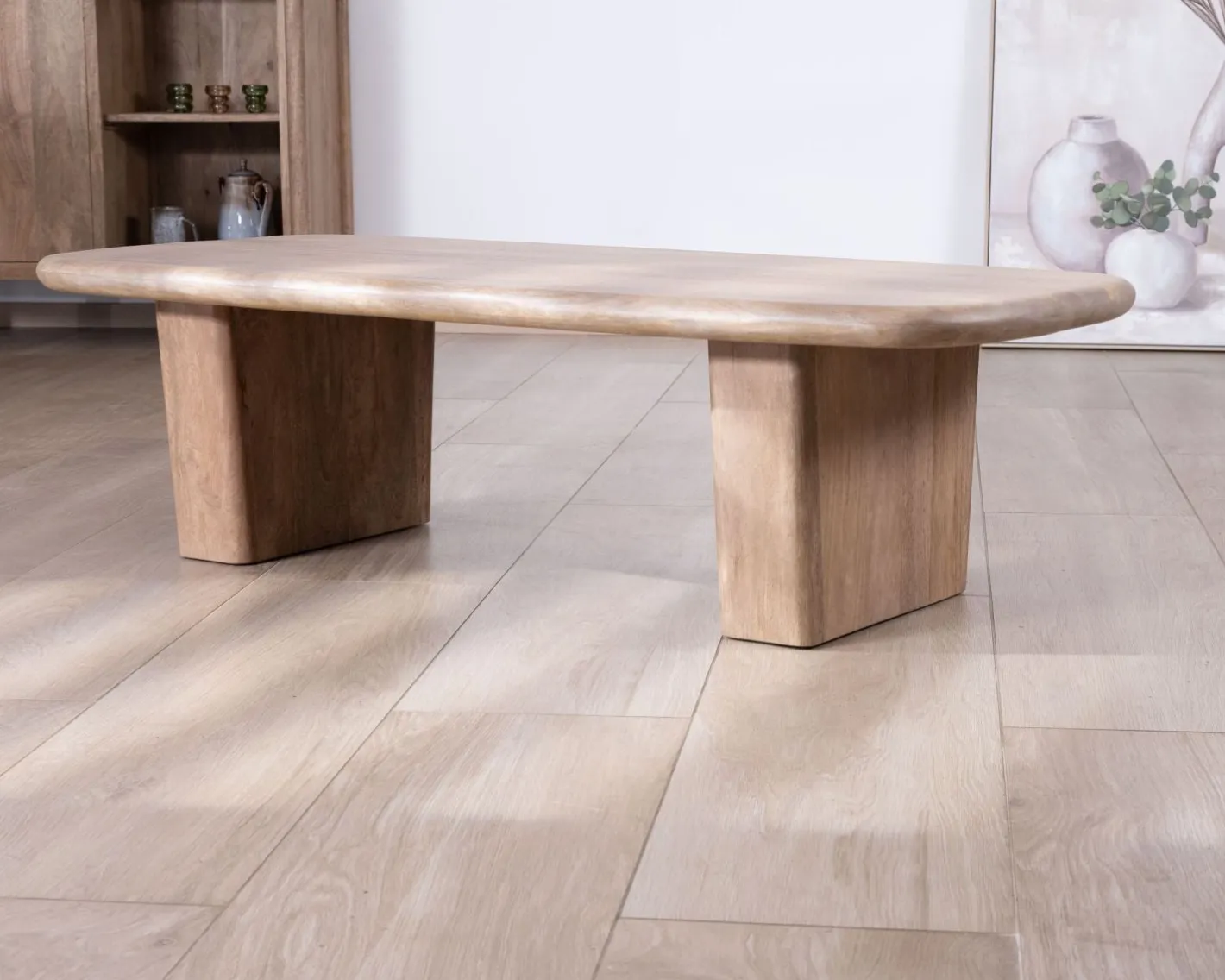 Outlet Table de salon rectangle en manguier design épuré "Orobie" Table Basse Rectangulaire