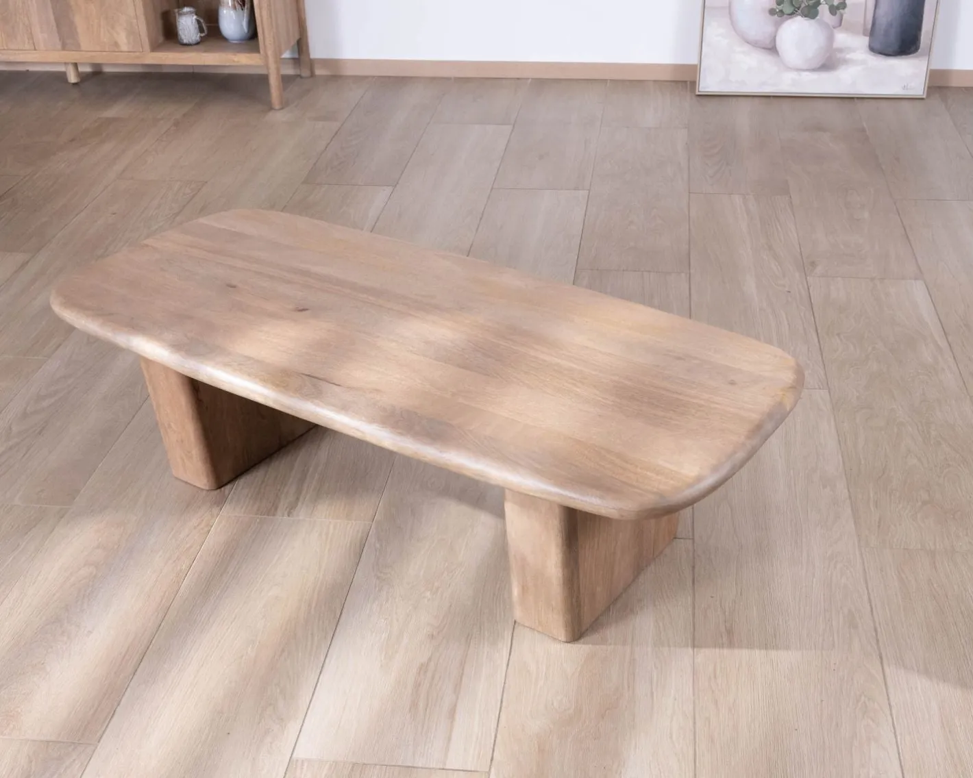Outlet Table de salon rectangle en manguier design épuré "Orobie" Table Basse Rectangulaire