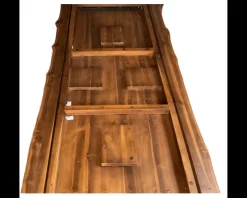 New Table en bois massif recyclé et pieds étoile en métal noir 200 cm 