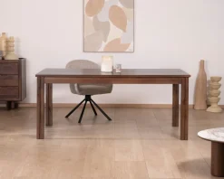 Discount Table extensible en manguier massif teinte noyer