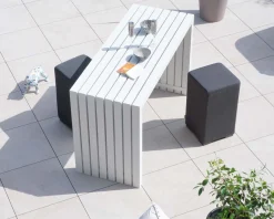 Hot Table haute design en aluminium blanc 160cm