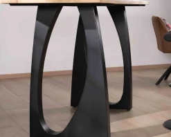 Discount Table haute en acacia 185 cm et pieds métal noir design 