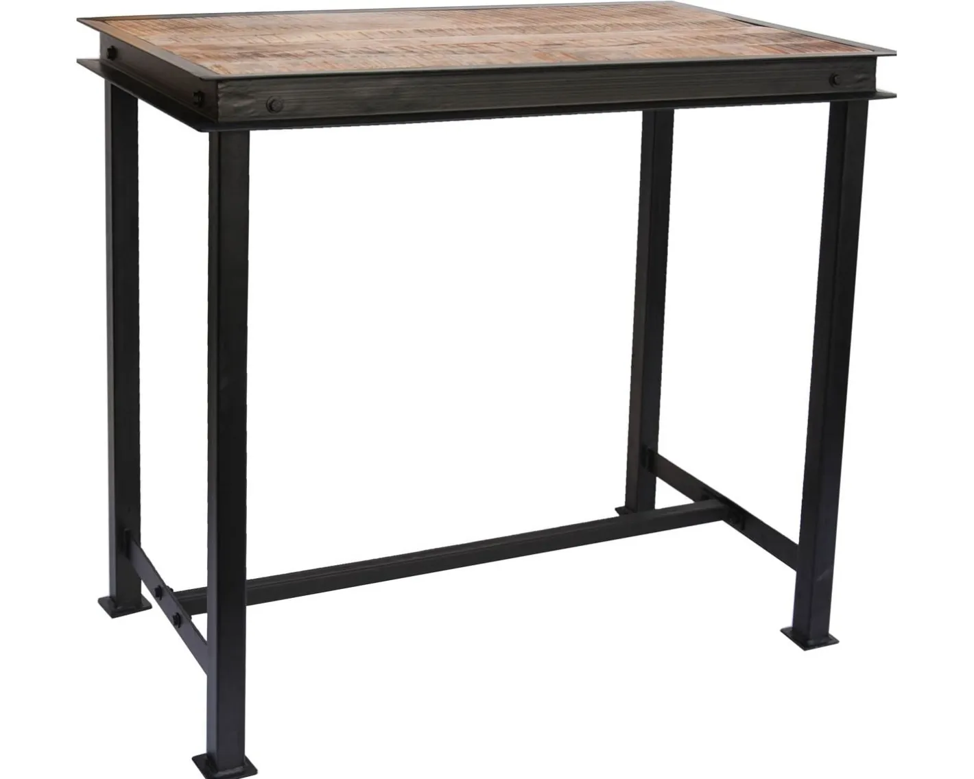 Best Table haute métal et bois 150x80cm "IPN" Table Haute Rectangulaire