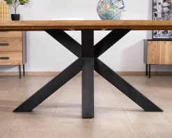 Clearance Table à manger en frêne massif et pied étoile métal noir