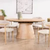 Best Table à manger ovale extensible 160-200 cm aspect chêne "Oria" style contemporain épuré Table À Manger Ronde Ou Ovale